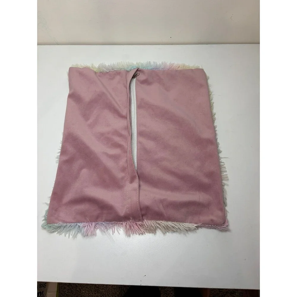 Fuzzy Multi Colored Pillow Cover